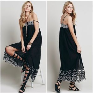 Free People Molly Slip embroidered button dress